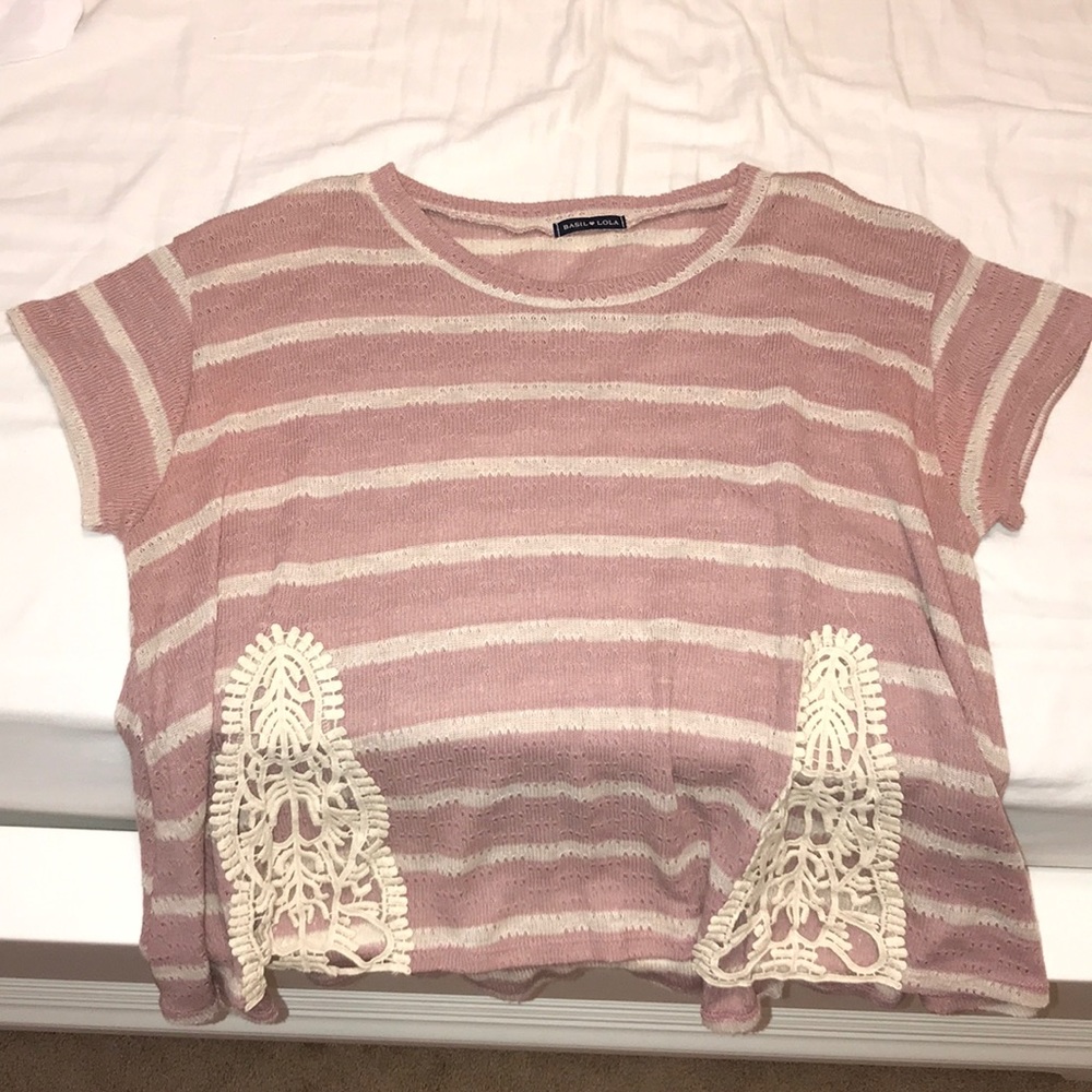 maybe/beige stripe top
